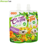 Sac à jus réutilisable personnalisé sac de rangement pliable de boisson eau liquide LOGO en plastique pochettes à bec debout emballage Doypack