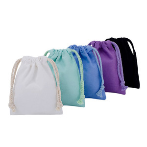 Customizable Logo 100% Cotton <b>Drawstring</b> Pocket Storage Bag for Jewelry Natural Breathable Grain Rings Print Tea Recyclable - Product Image 3