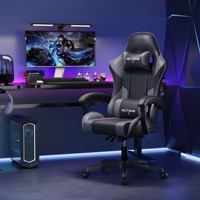 Chaise de Gaming E-sport en Cuir PU Pivotante Ergonomique avec Accoudoirs Réglables Design Moderne et Simple pour Bureau, Maison, Cybercafés, Streamers