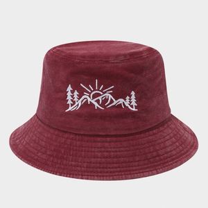 Casquette de pêcheur personnalisée avec broderie de paysage montagneux, en coton délavé, chapeau de pêcheur, chapeau de soleil - Product Image 6
