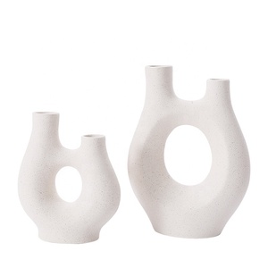 <span class=keywords><strong>Vaso</strong></span> in Ceramica Nordico con Smalto Metallizzato a Macchie su Base Bianca, Portafiori Secchi e Decorazione Idroponica - Product Image 6