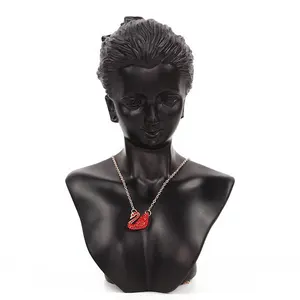 cara busto Suppliers-Busto de exhibición de resina para chica, pendientes, collar, joyería, modelo de cuello, conjunto de joyería, Cara de maniquí