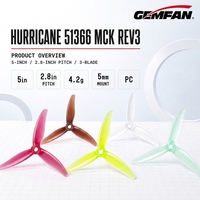 Hélices de drone FPV GEMFAN 51366-3 MCK ReV3, hélices professionnelles de 5 pouces, accessoires de drone, hélices à 3 pales en PC pour la course FPV