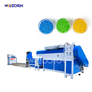 Ligne de production Walldorn pour le recyclage de déchets plastiques post-industriels : coupeuse, compacteur, extrudeuse et pelletiseuse de fils - Product Image 1