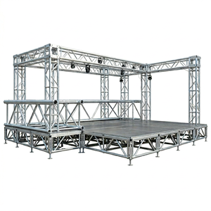 Aluminum Square Spigot Stage Truss, Heavy Duty 4 Tube <b>Lighting</b> Truss For Outdoor Concert Wedding Curved Roof Stage Frame System - Product Image 2