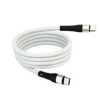 A-bst pabrik kabel USB magnetik nilon 1m, pengisi daya Cepat kabel 3A magnetik untuk ponsel