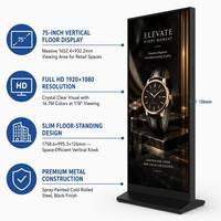 Pantalla LCD Digital de Señalización de 75 Pulgadas con Marco Delgado, para Publicidad, Información Comercial y Kiosco, Personalizable