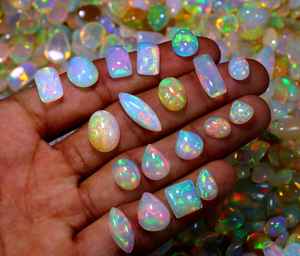 High Quality Ethiopian White <b>Opal</b> Cabochon Bulk Lot Natural Welo <b>Opal</b> for Jewelry Making Heat Treated - Product Image 4