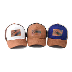 Gorro de Camionero de 5 Paneles Estilo Americano, Superventas, de Algodón Puro, Malla, <span class=keywords><strong>Gorra</strong></span> de Béisbol Bordada, Unisex, <span class=keywords><strong>Gorra</strong></span> de Trabajo de Copa Dura - Product Image 4
