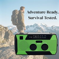 Radio d'urgence portable pour le camping en plein air, la randonnée, les aventures sauvages, équipement de survie, batterie externe 5000 mAh, kit de lampe torche intégrée