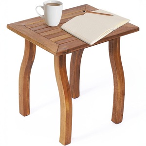 Tabouret de douche en teck Wanze avec étagère de rangement, siège de salle de bain imperméable, 38,1 x 48,3 x 48,3 cm, usage domestique - Product Image 1