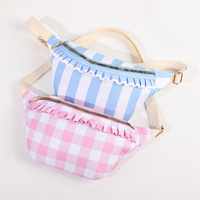 Sac banane léger en nylon pour femme avec motif personnalisé, joli, à volants et fermeture éclair, pour le quotidien