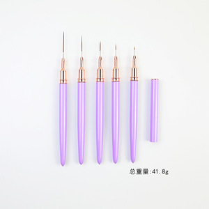 Pincel delineador de uñas de 5-15 mm, extrafino, rosa, con logo personalizado, para pintura en gel acrílico, juego de plumas para dibujo, para salón de manicura, venta al por mayor - Product Image 2