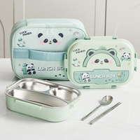 Boîte à lunch pour enfants en acier inoxydable JX 316, compartiments, isolation thermique, compatible micro-ondes pour les élèves du primaire