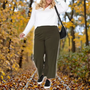 Collezione di Pantaloni Casual da Donna, Gamba Dritta, Vita Elastica, Fronte Piatto, <span class=keywords><strong>Taglie</strong></span> <span class=keywords><strong>Forti</strong></span> - Product Image 5