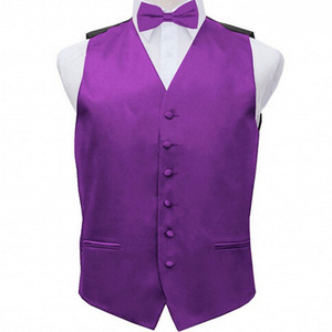 Ensemble de <span class=keywords><strong>costume</strong></span> de mariage pour <span class=keywords><strong>homme</strong></span> en satin couleur unie, comprenant <span class=keywords><strong>gilet</strong></span>, cravate et nœud papillon, pour marié, tenue formelle ou d'affaires, couleur <span class=keywords><strong>bordeaux</strong></span> - Product Image 5