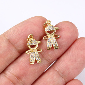 Cz7930 xinh xắn mini nhỏ 18K vàng rõ ràng CZ quyến rũ, nhỏ tối thiểu Zircon Cubic Zirconia cô gái cậu bé Trái Tim Tay Charm động vật Mặt dây chuyền - Product Image 6