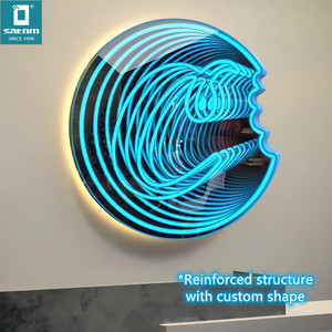 Khói cửa hàng Neon Logo signage Acrylic <span class=keywords><strong>LED</strong></span> Sign Infinity gương Neon dấu hiệu - Product Image 2