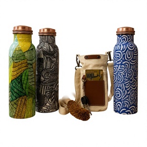 Bouteille d'eau 100 % cuivre, bouteille à boire en cuivre pur, bouteille d'hydratation en cuivre, gourde en cuivre - Product Image 1