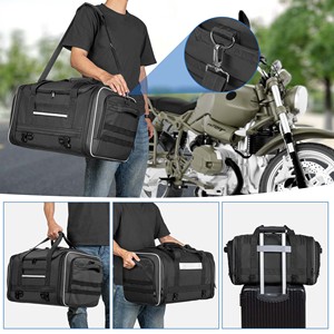 Échantillon gratuit, vente chaude, sacs de moto imperméables de grande capacité, sacoche de vélo grise, sacoche arrière pour la livraison, sacoche de voyage en plein air - Product Image 5