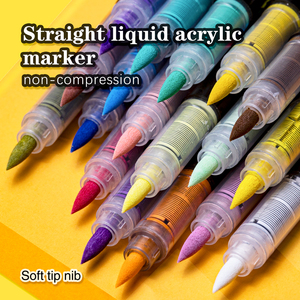 Guangna - Juego de 12 Rotuladores Acrílicos de <span class=keywords><strong>Punta</strong></span> Suave con <span class=keywords><strong>Tinta</strong></span> Líquida Directa para Dibujar y Hacer Grafitis - Product Image 3
