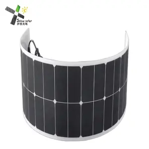 Painel solar de tamanho personalizado, painel solar semi-flexível de ETFE de filme fino, formato longo, 75w, 12w, 100w, 18V