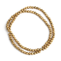 Perles de pierre hématite facettées plaquées or véritable naturelles 2/3/4MM Kuoyu F09495 15 pouces/brin semi-précieuses pour bijoux