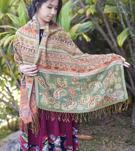 Usine directe Pasgmina élégant rétro châles pour femmes magnifique gland Jacquard écharpe personnalisable ethnique Poncho - Product Image 4