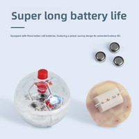 Balle automatique durable et résistante aux morsures pour chat et chien avec batterie intégrée, lumière flash, jouet d'exercice silencieux en plastique pour animaux de compagnie