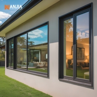 Ventanas Corredizas de Aluminio con Marco Delgado y Estrecho para Proyectos Comerciales, Tamaño Personalizado, Ventana Corrediza de Doble Vidrio Templado
