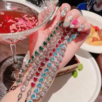 Bracelet de luxe pour femme, bijoux de mode, cœur en cristal, pierres précieuses scintillantes, cadeau de mariage, bracelet personnalisé