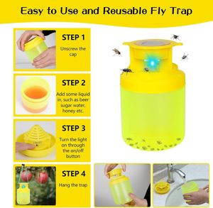 Piège à mouches solide réutilisable pour l'intérieur et l'extérieur avec appât anti-mouches, non toxique, respectueux de l'environnement, tueur d'insectes volants - Product Image 2