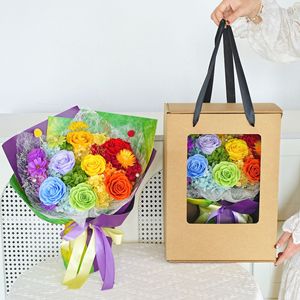 Ramo de Rosas Secas <span class=keywords><strong>Wafa</strong></span>, Flores Eternas Coloridas, Regalo para Múltiples Ocasiones y Festividades - Product Image 2