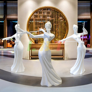 Sculpture de Musicien Classique en Fibre de Verre Libit, Ornements Artistiques Faits Main Personnalisés à Poser au Sol pour Entrée d'Hôtel ou de Propriété Immobilière - Product Image 4