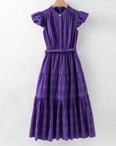 Abito ricamato 2025 eventi di festa autunnali donna Allover <span class=keywords><strong>motivi</strong></span> floreali a metà polpaccio blu <span class=keywords><strong>viola</strong></span> verde abito XXL - Product Image 5