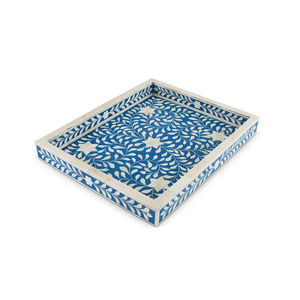 Plateau en os incrusté poli de haute qualité avec un design tendance de couleur rouge, fait à la main, de forme rectangulaire, AZHAR EXPORT - Product Image 1