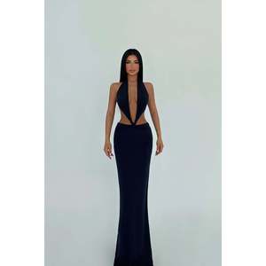 Vestido de Trabajo Azul Marino con Lazos - Product Image 3