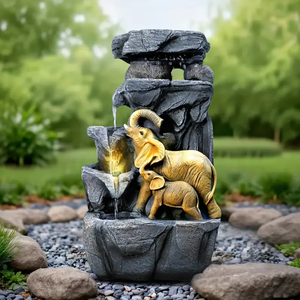 Figura Decorativa de Elefante con Luz LED, Hecha a Mano, con Textura de Roca, Pintada a Mano, de Poliresina, para Jardín, Hogar, Decoración Navideña <span class=keywords><strong>JHB</strong></span> - Product Image 4