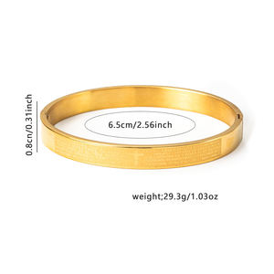 Pulsera de Acero Inoxidable con Letras de la Oración del Señor, Chapada en Oro Real de 18K, Versátil y a la Moda, para Hombre, Resistente al Deslustre - Product Image 6