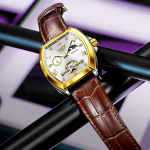 Reloj Mecánico Tourbillon para Hombre LIGE, Fase Lunar, Correa de Cuero Automática, Resistente al Agua 3BAR, Luminoso, Multifuncional, para Negocios - Product Image 3