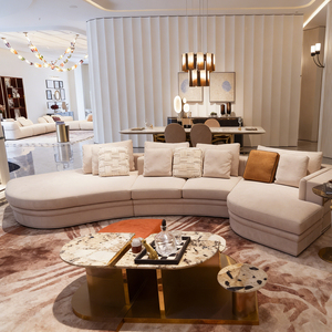 Sofá Seccional Moderno de Lujo para Sala de Estar, Sofá de <span class=keywords><strong>Tela</strong></span> de Alta Gama para Villa, Muebles para el Hogar, Sofá Seccional de Cuero Personalizado - Product Image 4