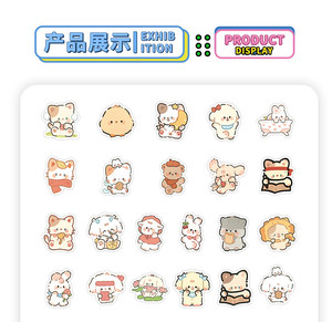 Autocollant personnalisé avec <span class=keywords><strong>logo</strong></span> privé, design A4 A5 A6, découpe à la demande, motif <span class=keywords><strong>de</strong></span> dessin animé, autocollant en vinyle - Product Image 4