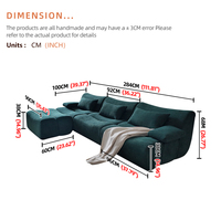 Nouveau design, canapé d'angle modulable de luxe en forme de L avec compression sous vide, ensemble de meubles de canapé-lit sans structure.