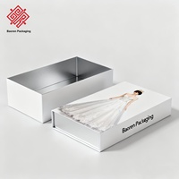 Boîtes de rangement rigides écologiques et biodégradables Baoren haut de gamme, personnalisables en couleur, avec couvercle à rabat pour chaussettes de mariée et fourrures