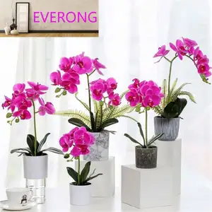 Proveedores de China Ramo de arreglos de boda baratos Flores artificiales Flor de Orquídea