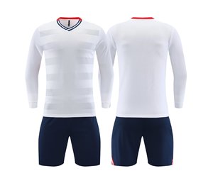 Nuevos conjuntos de uniformes de fútbol Unisex de buena calidad, manga corta, ajuste seco, Color personalizado, cuello en V, transpirable, cómodo para todas las estaciones - Product Image 2