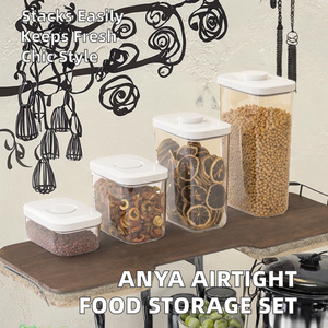 ANYA Wholesale Airtight Plastic Dry Food <strong>Storage</strong> Containers Set Cereal Grain Sugar Flour <strong>Storage</strong> <strong>Jars</strong> <strong>Kitchen</strong> Organizer Pantry - Product Image 3