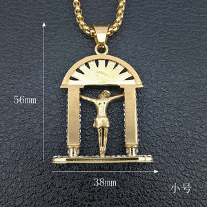 Collar de Acero Inoxidable con Colgante de Jesús Rock para Hombre, Estilo Cristal SN186, Joyería Hip Hop - Product Image 2