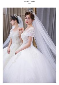 Temperamento una línea hombro vestido <span class=keywords><strong>de</strong></span> <span class=keywords><strong>novia</strong></span> 2024 primavera nueva <span class=keywords><strong>novia</strong></span> cintura cerrada arrastre <span class=keywords><strong>de</strong></span> gran tamaño embarazada moda chica principal - Product Image 6