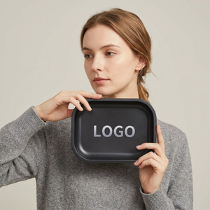 18x14cm Metal <b>Rolling</b> Tray With Magnetic Lid Cigarette <b>Rolling</b> Tray With Lid Custom Design Logo Smoking Tray Accessories - Product Image 1